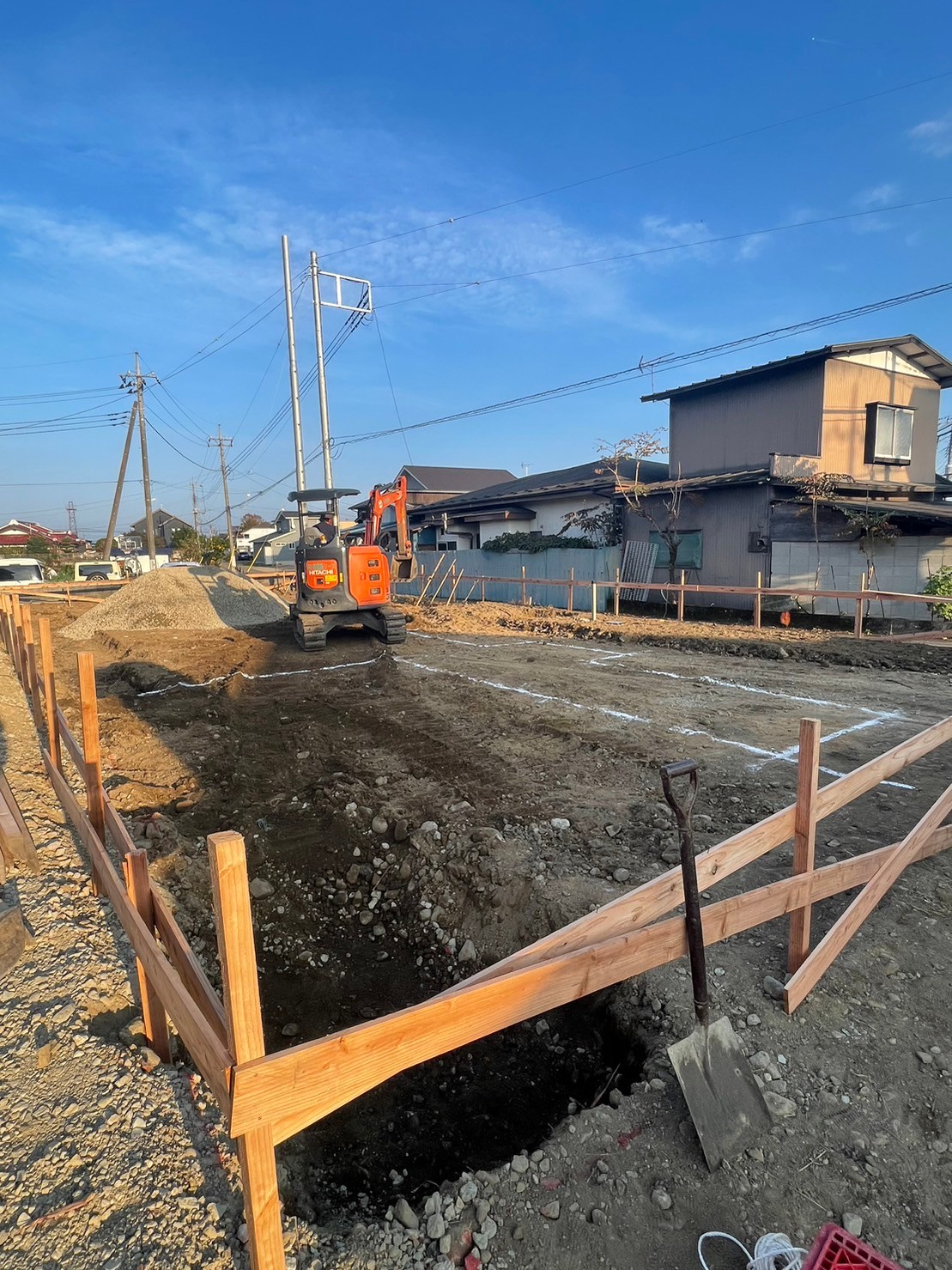 栃木県那須塩原市島方注文住宅基礎工事着工の写真